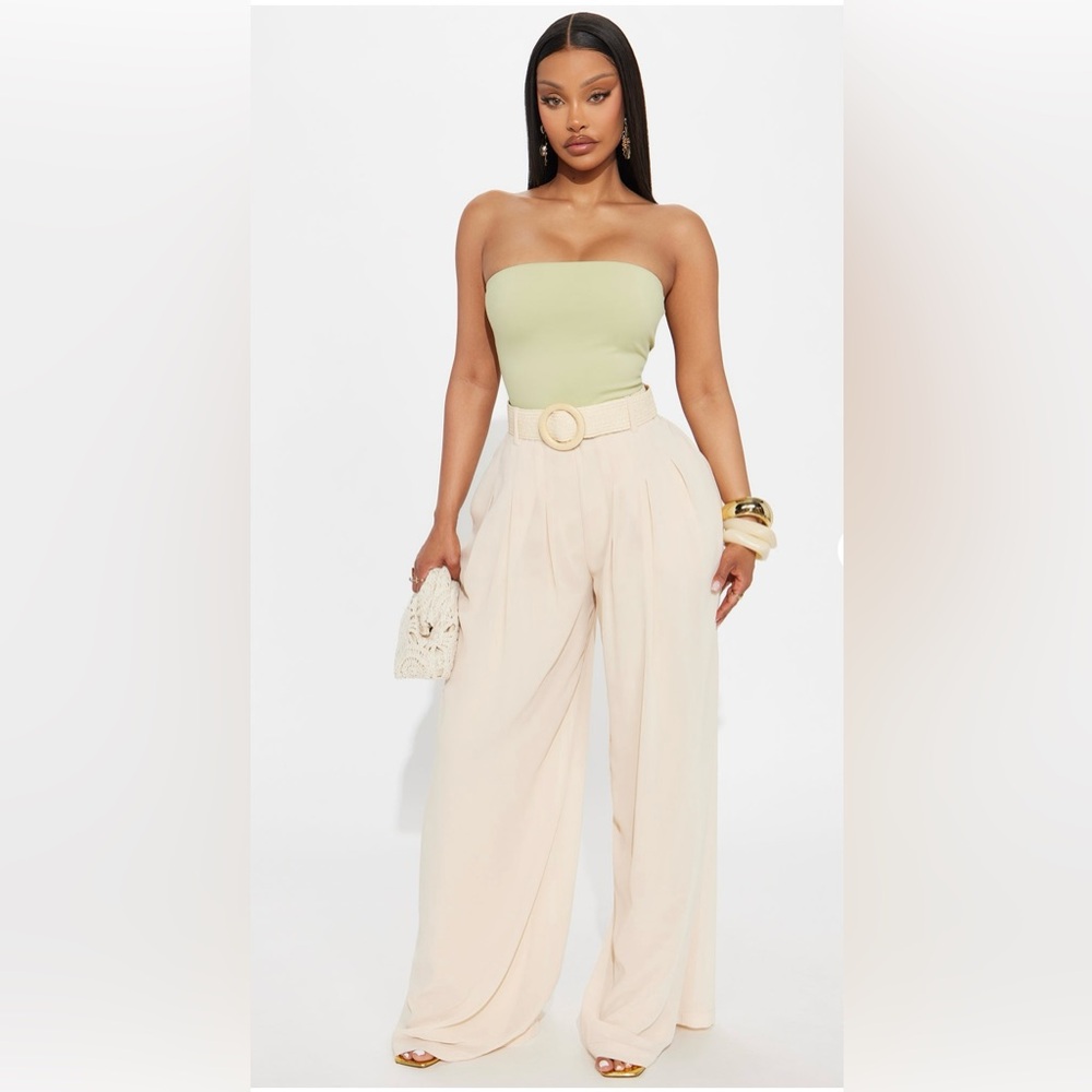Jaya Wide Leg Belted Chiffon Trouser